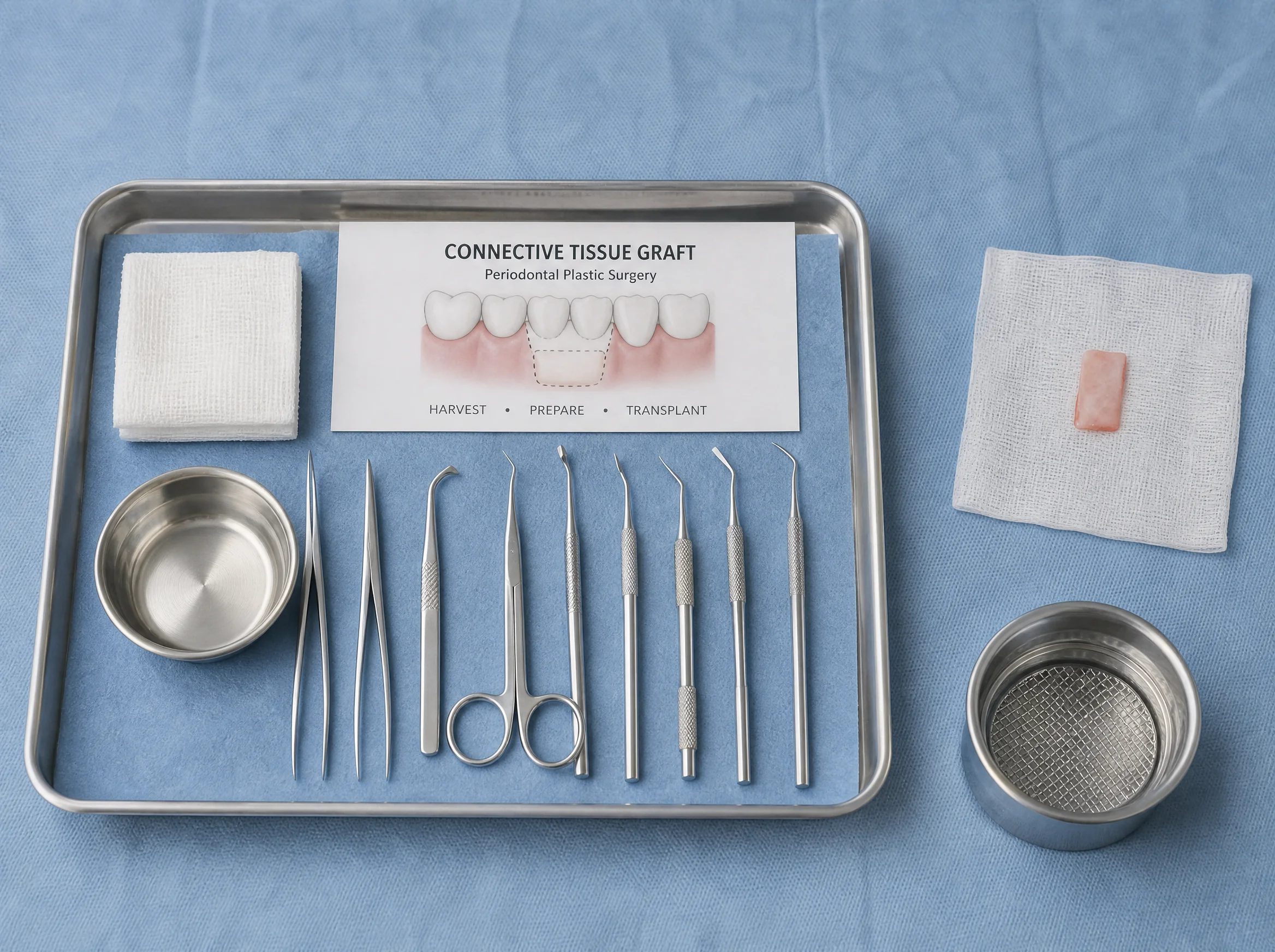 Diş eti grefti cerrahi tedavisinde kullanılan periodontal cerrahi malzemeler