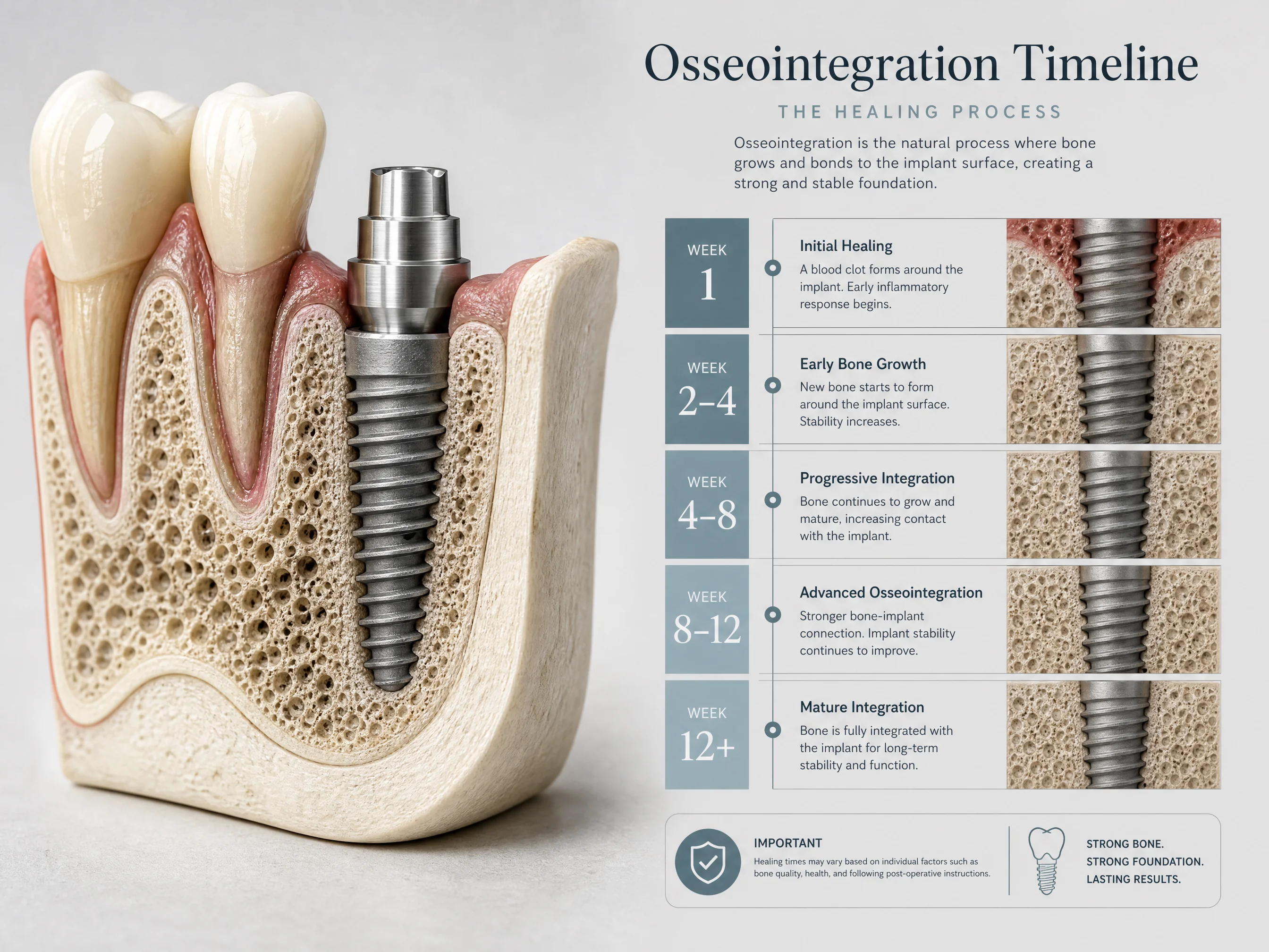 İleri yaşta implant sonrası osseointegrasyon (kemik kaynaşması) iyileşme takvimi