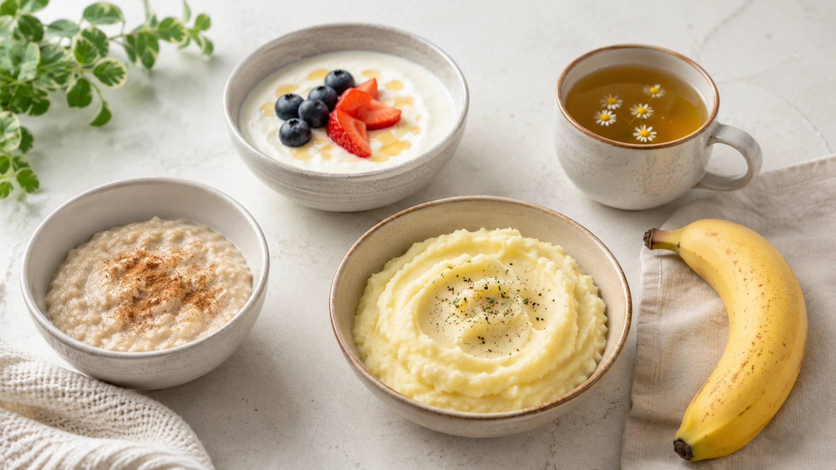 Yumuşak gıdalar: yoğurt, püre, muz ve yulaf düzenlemesi
