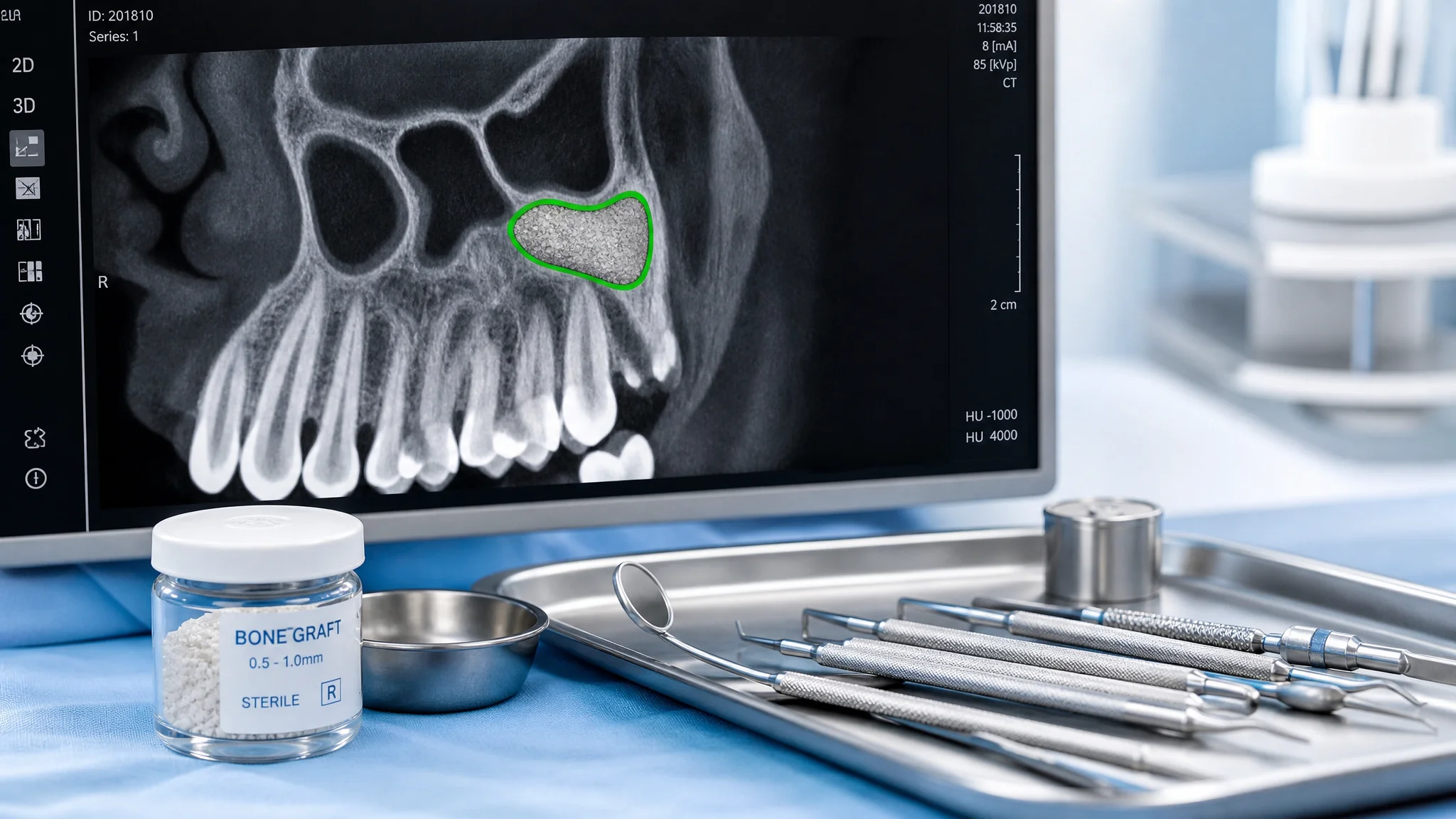 Sinüs lifting sonrası iyileşme: CBCT görüntüsü ve kemik grefti materyali